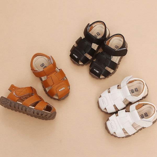 

2020 new korean style boys children's shoes ' sandals girls' breathable baotou sandals babies' anti-skid children's, Black;red
