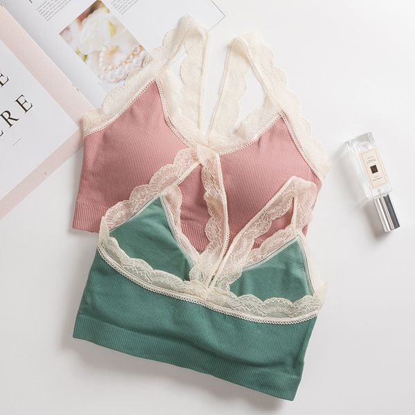 

efinny women slim camis women lace bra underwear female cotton lace straps backless tanks summer top, Black;white