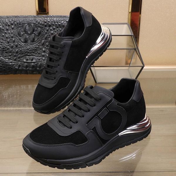 

fashion sneakers mens shoes autumn and winter lightweight sports shoes lace -up low plus size casual men shoes drop ship, Black
