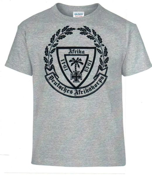 

100% cotton sportswear tee plus size men's t-shirt africa corps wehrmacht desert show original title, White;black