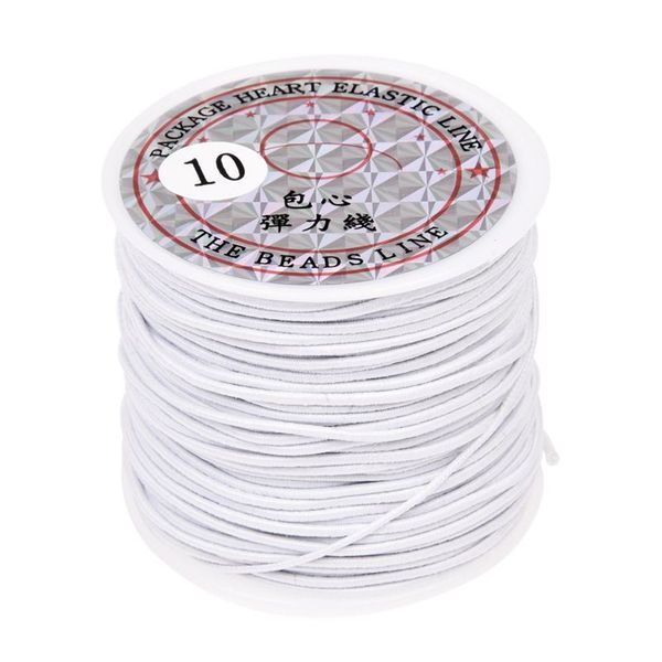 

yarn roll cord tape elastic string 1mm white length 22m, Black;white