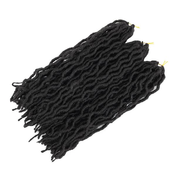 18 pollici Gypsy Locs Crochet Hair Goddess Faux Crochet Hair Ombre Nu Locs Crochet Dreadlocks Estensioni dei capelli Prezzo all'ingrosso Basso