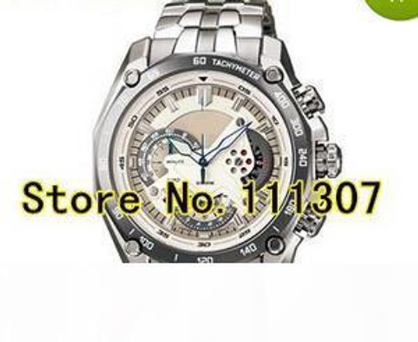 

wholesale-ef-550d-7av new men's white dial sport watch ef-550d ef 550d white dial wristwatch with 1 20 satch pendulum function, Slivery;brown