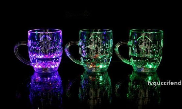 

led glasses ,water cup ,creative club ktv liquid induction beer cup colorful flash drink cup