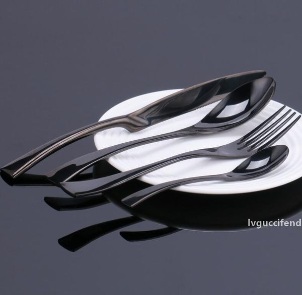 

black rose dinnerware set stainless steel dinner knife and fork and soup coffee spoon teaspoon cutlery 2 sets