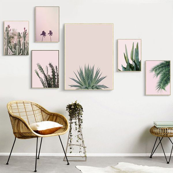 

flower cactus fleshiness plant canvas poster nordic print scandinavian wall art painting pictures minimalist home decor