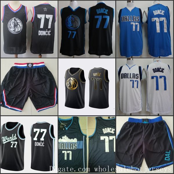 

далла mavericks мужчины лука донсик nba all-star баскетбол джерси, Black