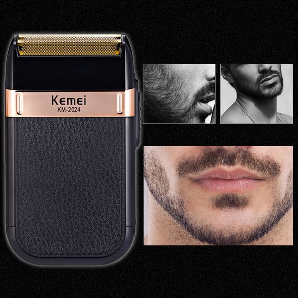 

kemei km 2024 аккумуляторная аккумуляторные бритвы для мужчин твин лезвия поршневые beard бритва уход за кожей лица многофункциональный stro