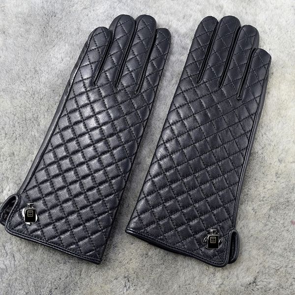 

korean winter fashion sheepskin women' and gloves split finger genuine leather gloves non-proofing, Blue;gray