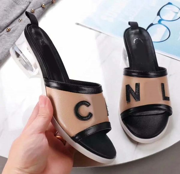 

fashion women's sandals designer shoes bohemian diamond slippers woman flats flip flops shoes summer beach sandals bag06 ch05, Black