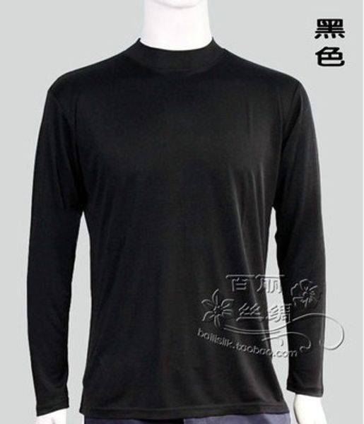 

тайвань навигация более аутентичная шелковица топ 100% шелк мужской половина черепаха шеи водолазка теплый с длинными рукавами нижнего белья, White;black