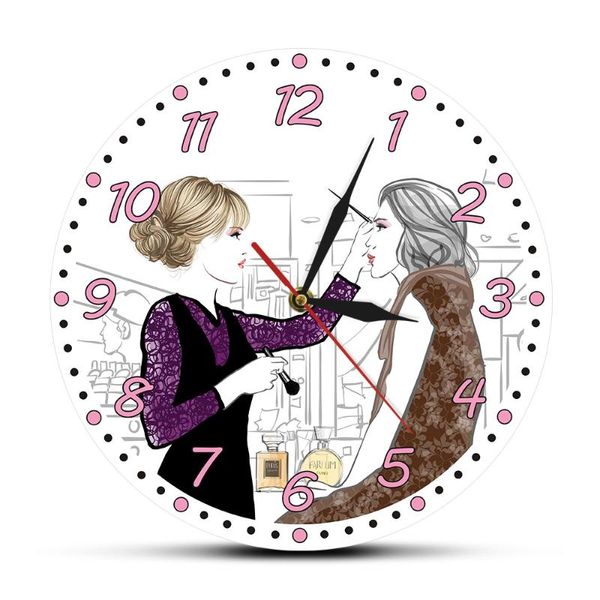 

makeup lash business wall art clock morden design eyelash extensions watch custom lash salon company name zegar scienny