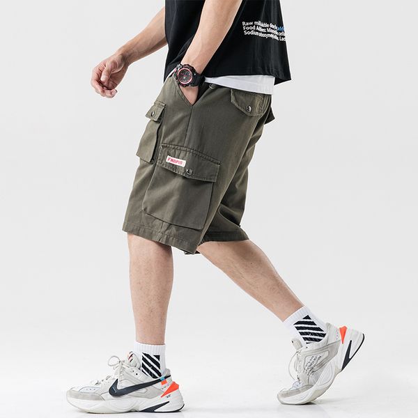 

лето нового стиль большого размера в японском стиле shadowless wall multi-кармана спецодежда шорты m-5x hk164 повседневные шорты-40, White;black