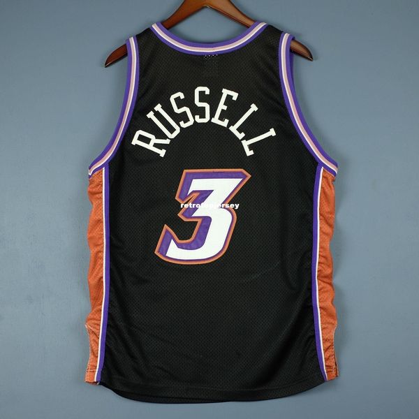 

100% stitched #3 bryon russell champion sewn jersey malone stockton mens vest size xs-6xl stitched basketball jerseys ncaa, Gray