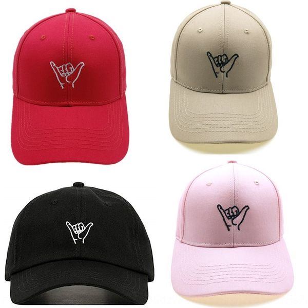 

hang loose finger embroidered cotton baseball embroidered baseball cap adjustable dad cap, Blue;gray