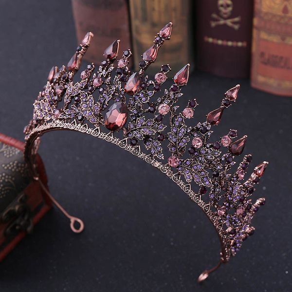 

forseven new vintage baroque headbands crystal tiaras crowns bride noiva headpieces bridal wedding party hair jewelry for women y200727, White;golden