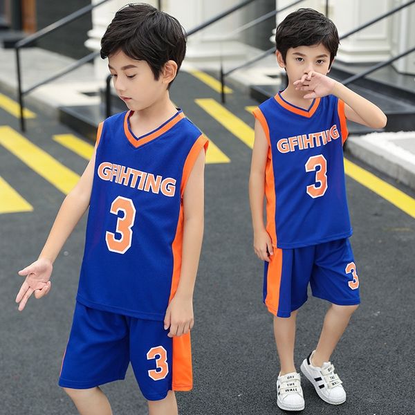 

boy's 2020 summer new basketball wear children's children's sportswear two-piece suit student performance basketball suit