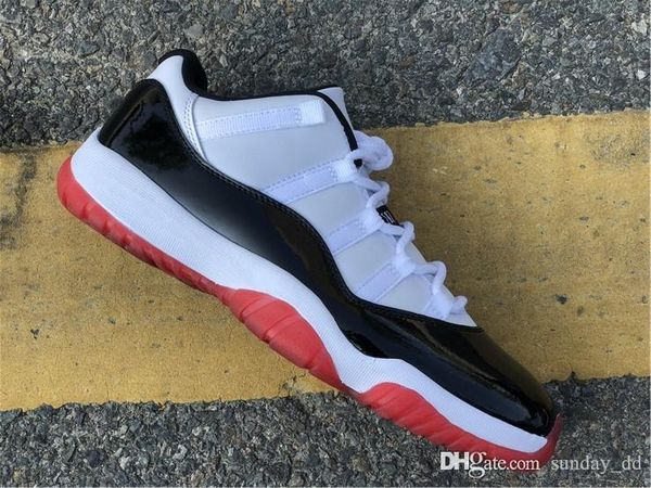 

new air authentic 11 low white bred man basketball shoes 11s men black true red retro athletic sneakers with original box av2187-160