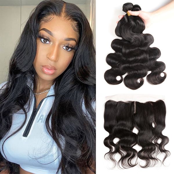 

brazilian body wave bundles with 6x6 lace closure double weft remy human hair extensions 6x6 closure and bundles, Black