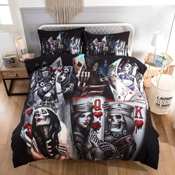 

3d bedding sets single double full twin  king size bedding comforter duvet cover set bedspread pillowcase set poker design