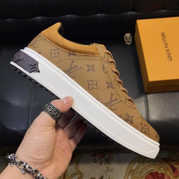 

new 2020 casual men shoes lace -up fashion chaussures pour hommes luxembourg sneaker low fashion mens shoes leather big size fast ship, Black