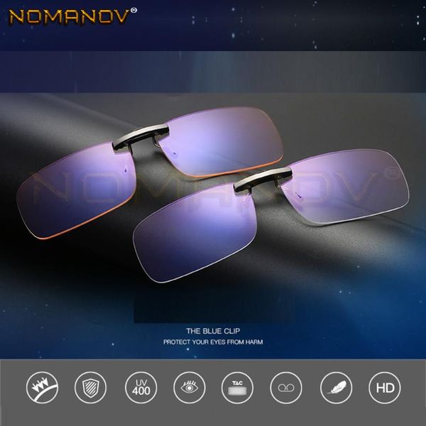 

2020 blue light blocking glasses clip aluminum magnesium alloy anti-fatigue computer glasses clip, White;black