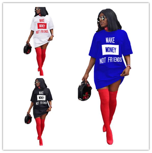 

2020 women fashion dress designer t shirt loose tee dresses above knee skirts beach casual long t shirt tees mini dresses clothes ly7281, White