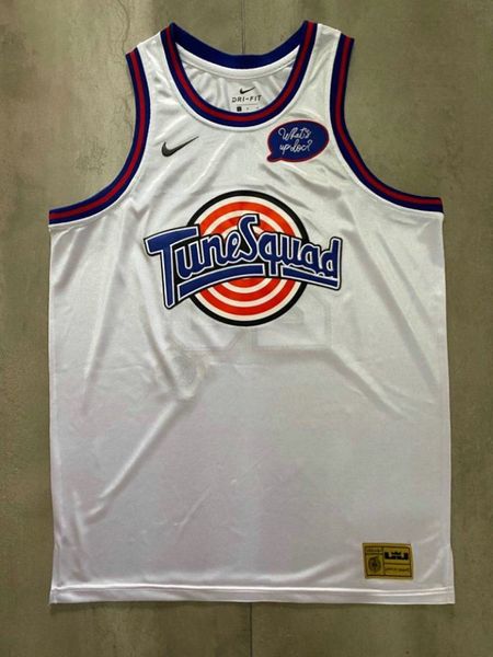 

men's tune squad movie 23# michael jor dansn white jersey, Gray