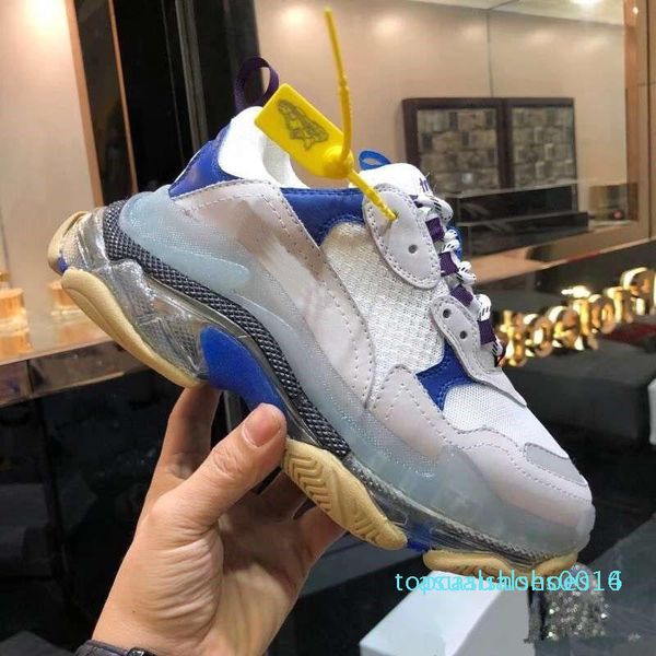 

2019 new triple-s досуг обувь папа обуви платформа тройной s мода повседневная обувь для женщин mens vintage kanye старого дедушки тренер c1, Black