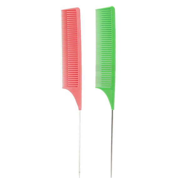 

2x professional weaving highlighting foiling hair styling comb pink + green, Silver