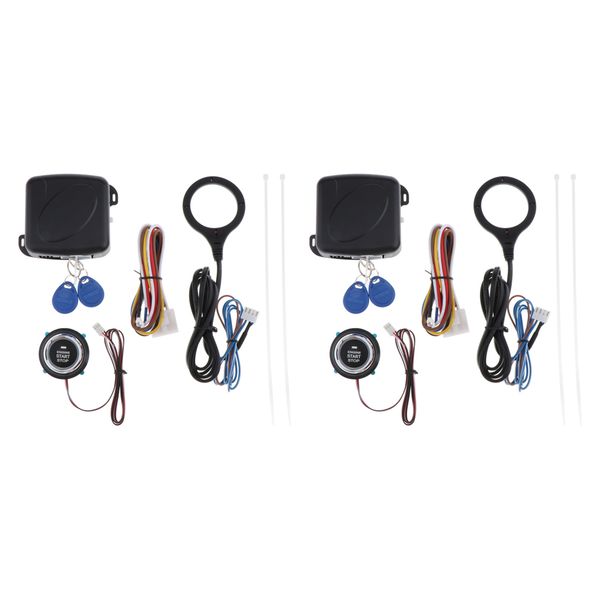 

2x car smart start alarm system keyless entry engine start button remote