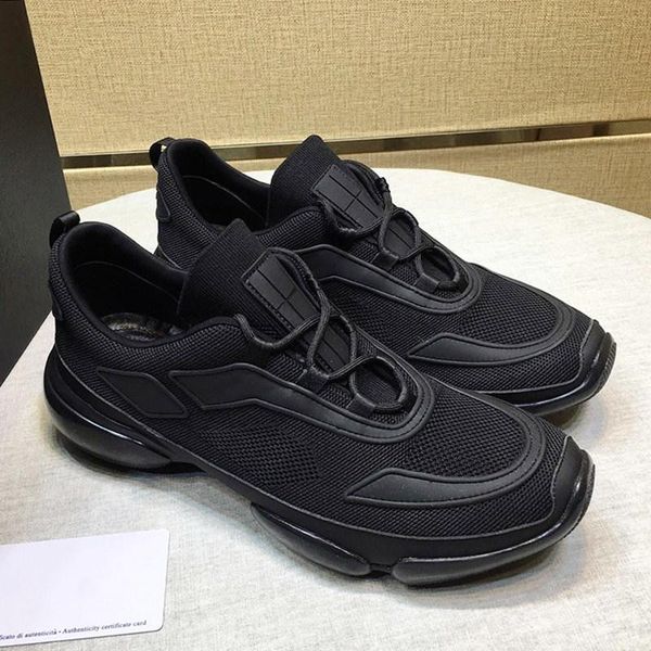 

knit fabric cloudbust sneakers men 's shoes autumn and winter breathable luxury sneakers plus size low men sho, Black