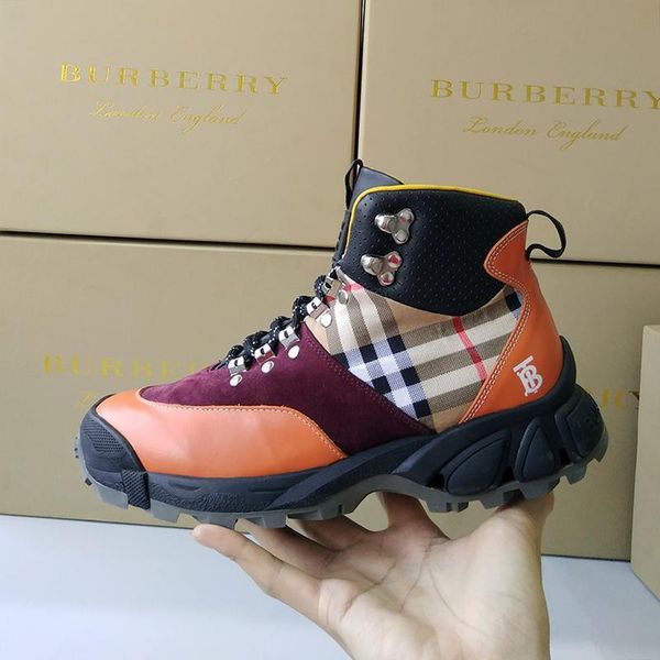 

mens shoes fashion zapatos de hombre monogram stripe e -canvas tor boots luxury style mens shoes casual sale ankle boots vintag, Black