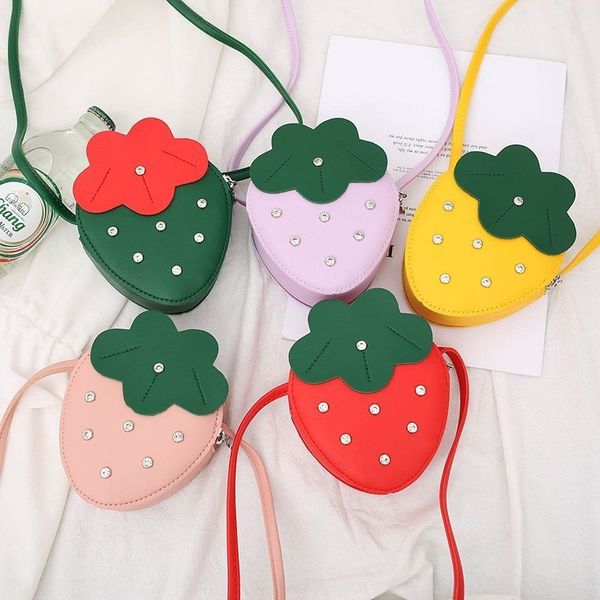 

aa8dm new korean style children's slung men's shoulder shoulder bag and women's bag casual strawberry coin purse fashion pers