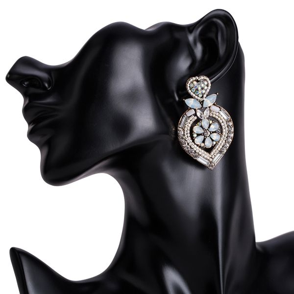 

eh8429 exaggerated flower earrings diamond female fashion bohemia, Golden