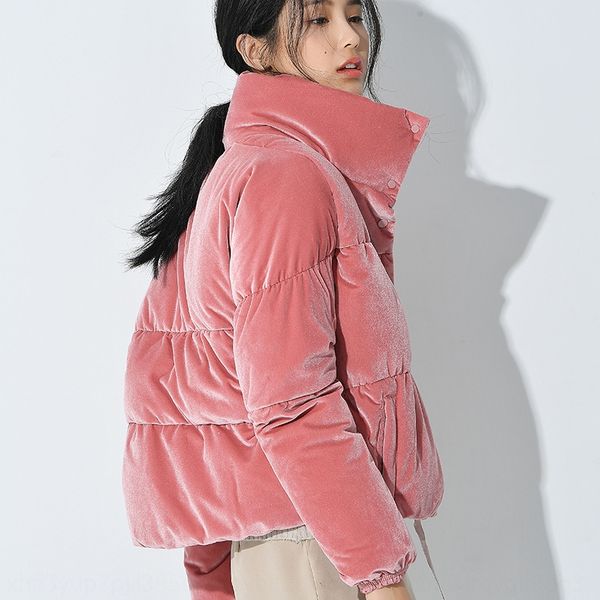 

2019 winter fashion new pink velvet short thickened cold-proof down jacketcoat down jacket jacket women's coat, Black