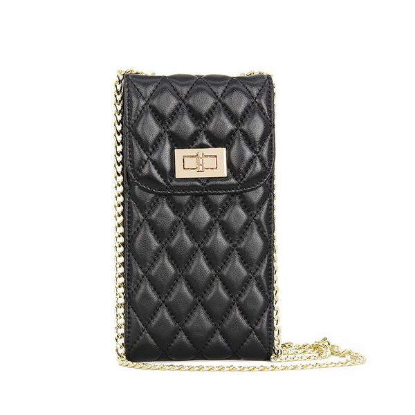 

2020 new leather mini change small vertical mobile phone joker diamond lattice sheepskin inclined shoulder bag