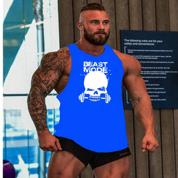

running vest men vestiti sleeveless i-shaped sport vest workout men tank sportswear crossfit workout gym, Black;blue