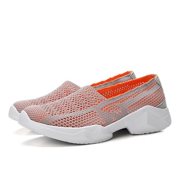 

summer casual shoe woman breathable confortable soft mesh sport loafer plus size hollow out wedge platform ladies training shoes, Black