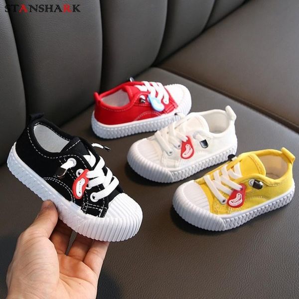

new children's boys girls canvas shoes breathable slip shoes sport running sneakers baby soft kids lace up casual, Black