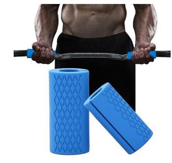 

1 pair dumbbell barbell grip bar pad handles silicone anti-slip protect pull up weightlifting kettlebell fat grips gym support