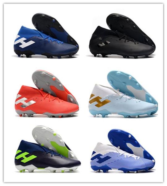 

2020nemeziz 19.3 fg soccer shoes sneakers football cleats high boots youth kids men women trainers cleat boot sneaker messi trainer with, Black