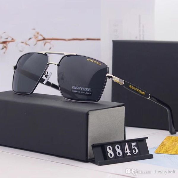 

конструктор big pilot кадров солнцезащитные очки мужчины бренд солнцезащитных очков поляризованные mens женщина металлический каркас мода ры, Black