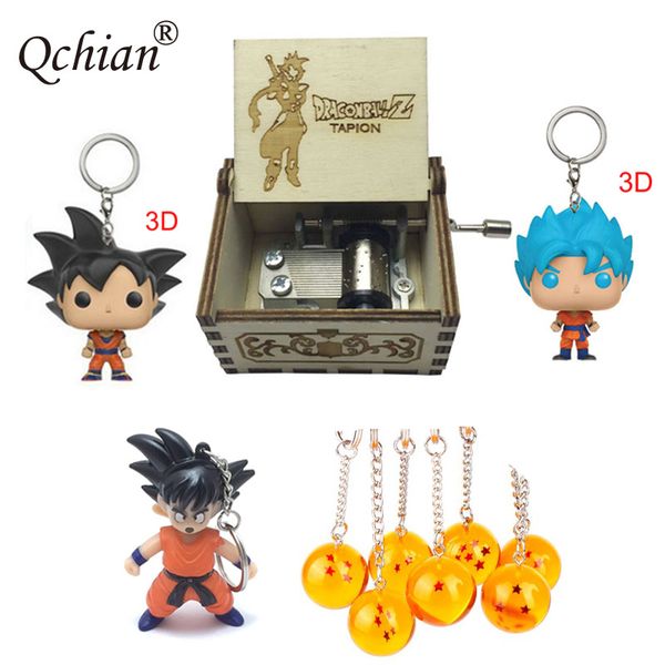 

ball garage kits figure keychain wooden machinery 18-tone music box crystal seven star ball pendant keyring, Silver