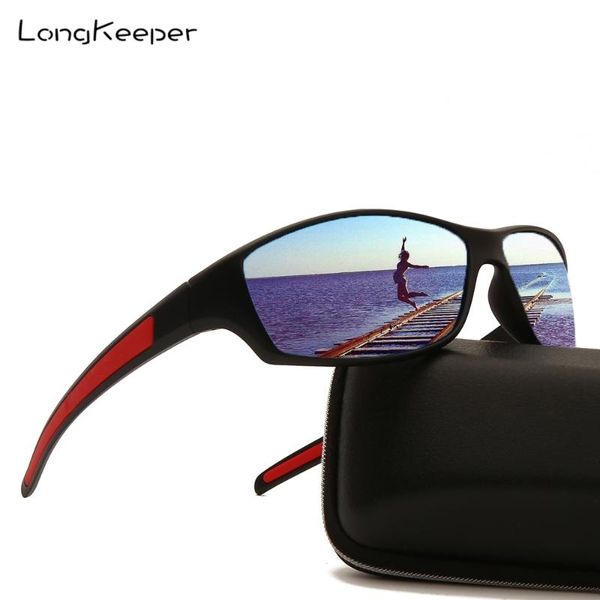 

longkeeper polarized sunglasses men's driving shades outdoor sports sun glasses male brand design classic square eyewear anti-uv, White;black