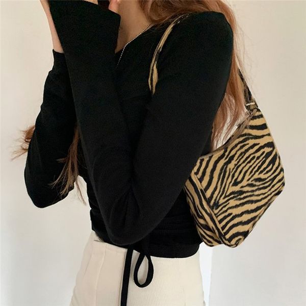 

women shoulder bag retro velvet zebra print female messenger bag ladies casual zipper shoulder sac main femme