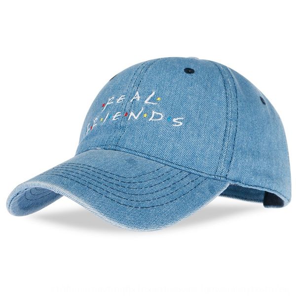 

foreign letters real friends embroidered pure cotton baseball cap baseball cap, Blue;gray