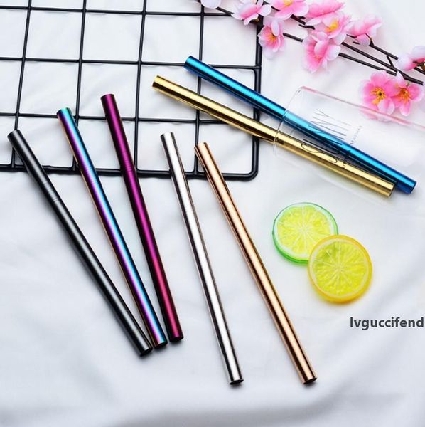 

stainless steel straws straight drinking straw reusable metal straw barware tea coffee tools 215*12mm wholesale yw2872