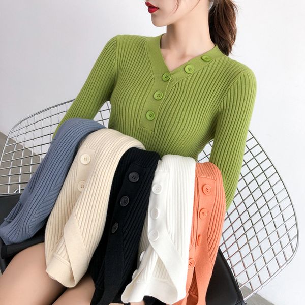

women's sweaters fashion button turtleneck sweater women spring autumn solid knitted pullover slim soft jumper winter clothes, White;black