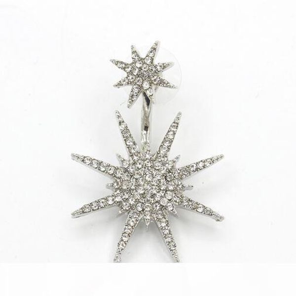 

wholesale letters brooches retro colorful crystal corsage geometry cubic gemstone brooch pin lapel pins for women suit accessories, Gray